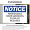 Signmission Maintenance Work Sanitation Clean-Up Required, 5 in W x Rectangle, Vinyl Decal OS-2PACK-NS-D-35-L-14118 - alternate 6